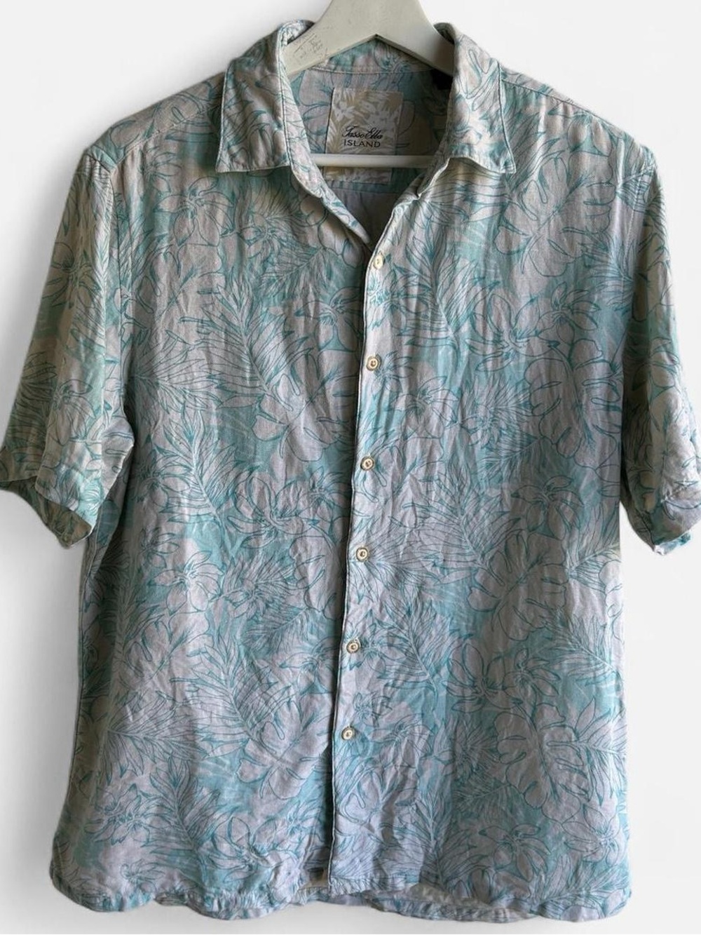 Silk Tasso Elba Aloha Island Hawaiian Short Sleeve Button Down Size Small Men's